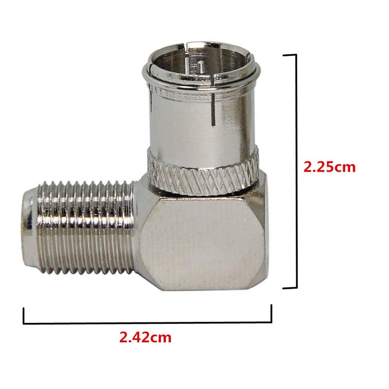 RFAdapter Coax Quick Connect, 2 Pack Right Angle F Male to Female Push On Adapter Connector, for Wall Mounted TV, Modem, Wall Plate, RV Satellite Receiver - Image 5